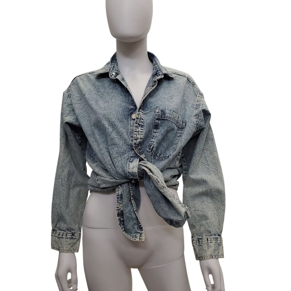 Ardene Denim Oversized Button Down Shirt - S/P